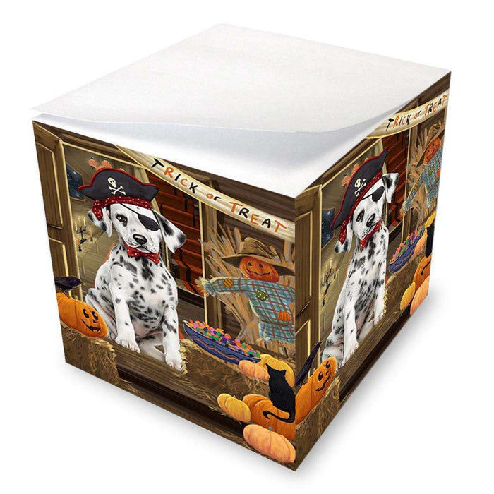 Enter at Own Risk Trick or Treat Halloween Dalmatian Dog Note Cube NOC53111