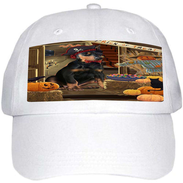 Enter at Own Risk Trick or Treat Halloween Doberman Pinscher Dog Ball Hat Cap HAT63081
