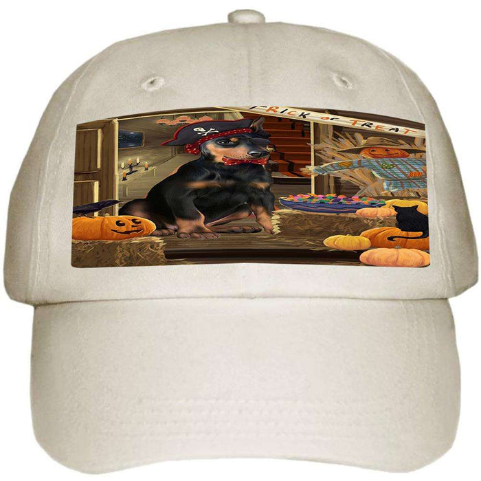 Enter at Own Risk Trick or Treat Halloween Doberman Pinscher Dog Ball Hat Cap HAT63081