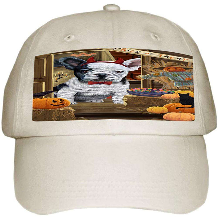 Enter at Own Risk Trick or Treat Halloween French Bulldog Ball Hat Cap HAT63099