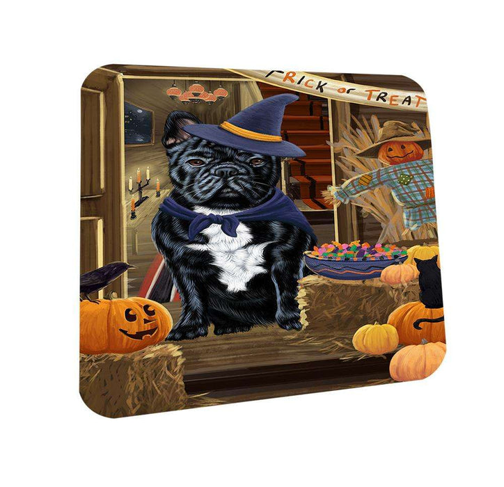 Enter at Own Risk Trick or Treat Halloween French Bulldog Coasters Set of 4 CST53078