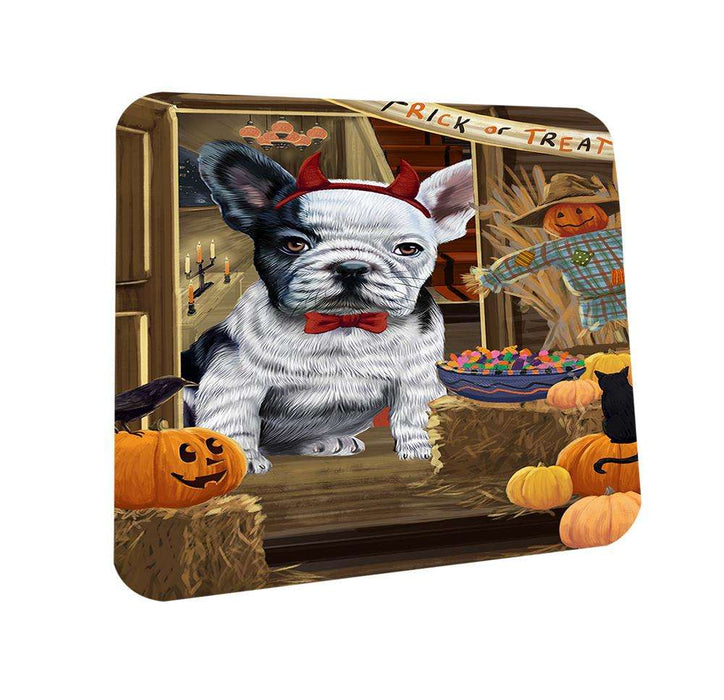 Enter at Own Risk Trick or Treat Halloween French Bulldog Coasters Set of 4 CST53081