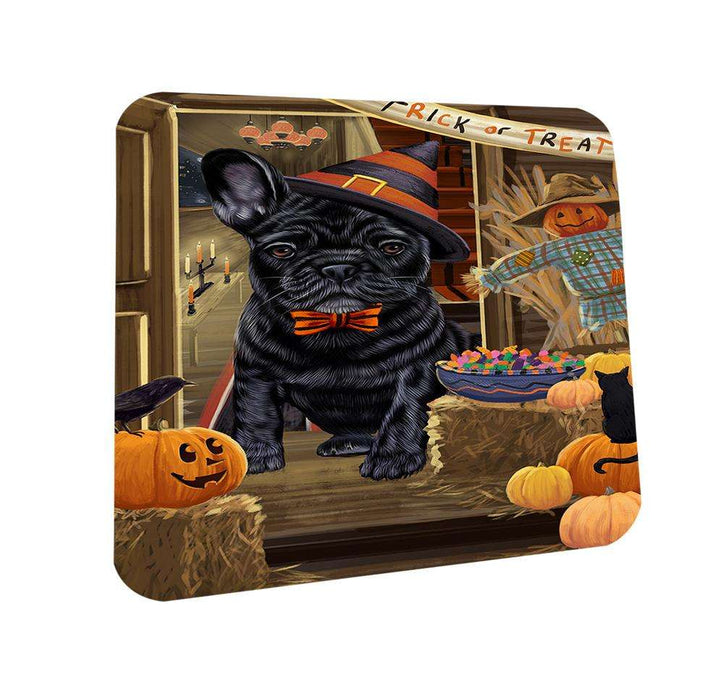 Enter at Own Risk Trick or Treat Halloween French Bulldog Coasters Set of 4 CST53082