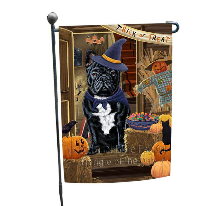 Enter at Own Risk Trick or Treat Halloween French Bulldog Garden Flag GFLG53181