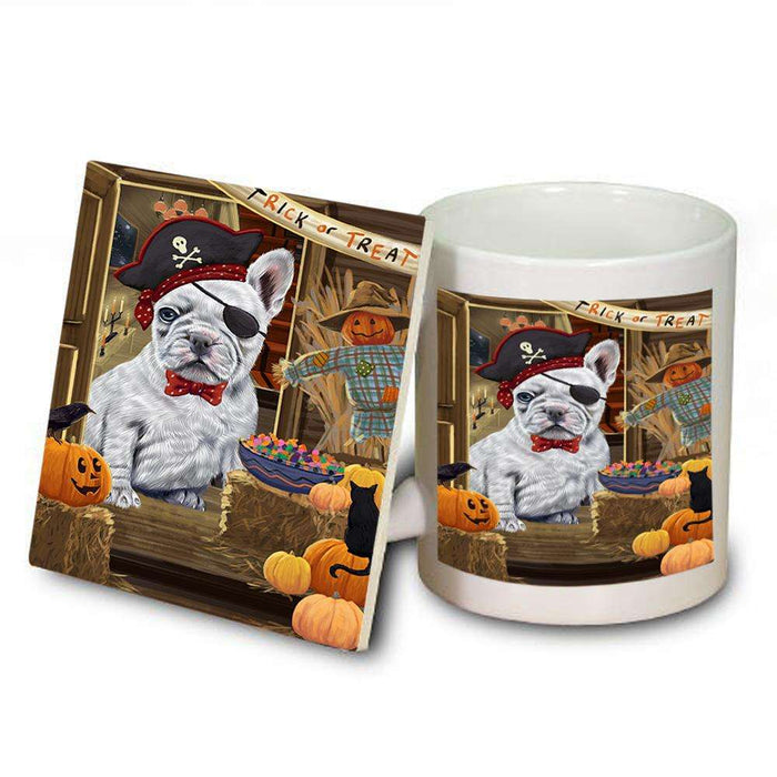 Enter at Own Risk Trick or Treat Halloween French Bulldog Mug and Coaster Set MUC53113