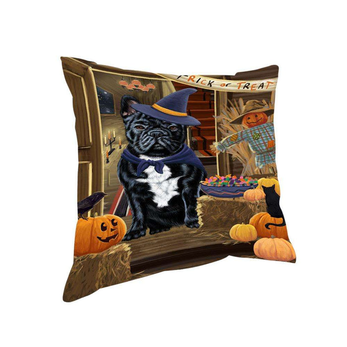 Enter at Own Risk Trick or Treat Halloween French Bulldog Pillow PIL68984