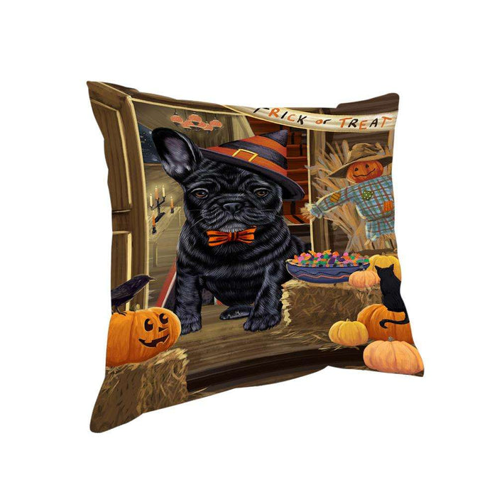 Enter at Own Risk Trick or Treat Halloween French Bulldog Pillow PIL69000