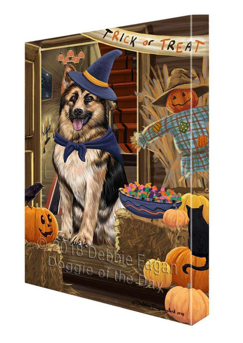 Enter at Own Risk Trick or Treat Halloween German Shepherd Dog Canvas Print Wall Art Décor CVS95966