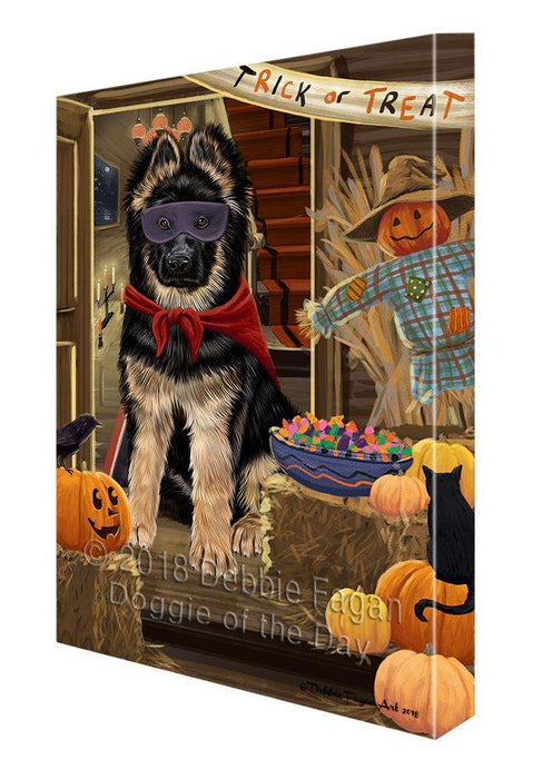 Enter at Own Risk Trick or Treat Halloween German Shepherd Dog Canvas Print Wall Art Décor CVS95975