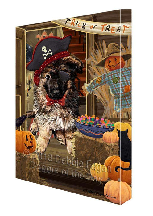 Enter at Own Risk Trick or Treat Halloween German Shepherd Dog Canvas Print Wall Art Décor CVS95984