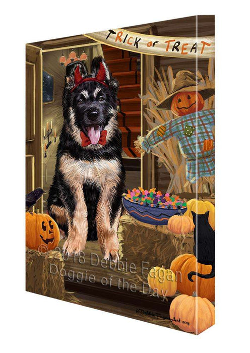 Enter at Own Risk Trick or Treat Halloween German Shepherd Dog Canvas Print Wall Art Décor CVS95993