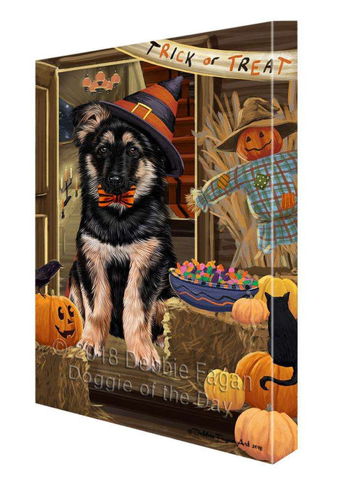 Enter at Own Risk Trick or Treat Halloween German Shepherd Dog Canvas Print Wall Art Décor CVS96002