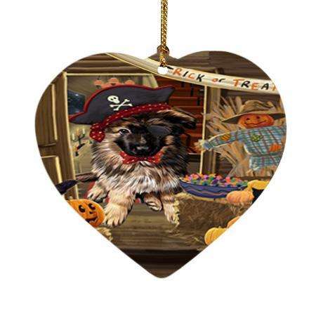 Enter at Own Risk Trick or Treat Halloween German Shepherd Dog Heart Christmas Ornament HPOR53126