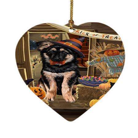 Enter at Own Risk Trick or Treat Halloween German Shepherd Dog Heart Christmas Ornament HPOR53128