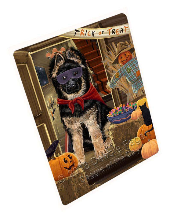 Enter At Own Risk Trick Or Treat Halloween German Shepherd Dog Magnet Mini (3.5" x 2") MAG63819