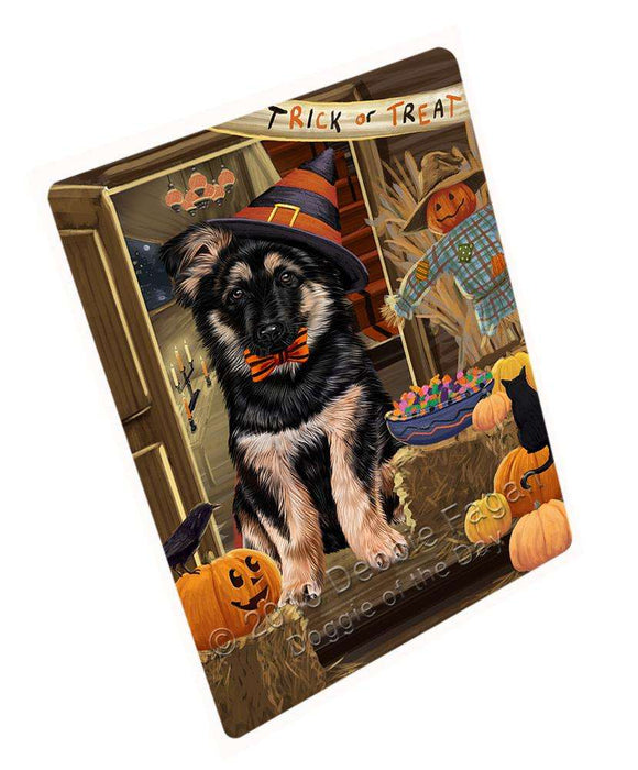 Enter At Own Risk Trick Or Treat Halloween German Shepherd Dog Magnet Mini (3.5" x 2") MAG63828