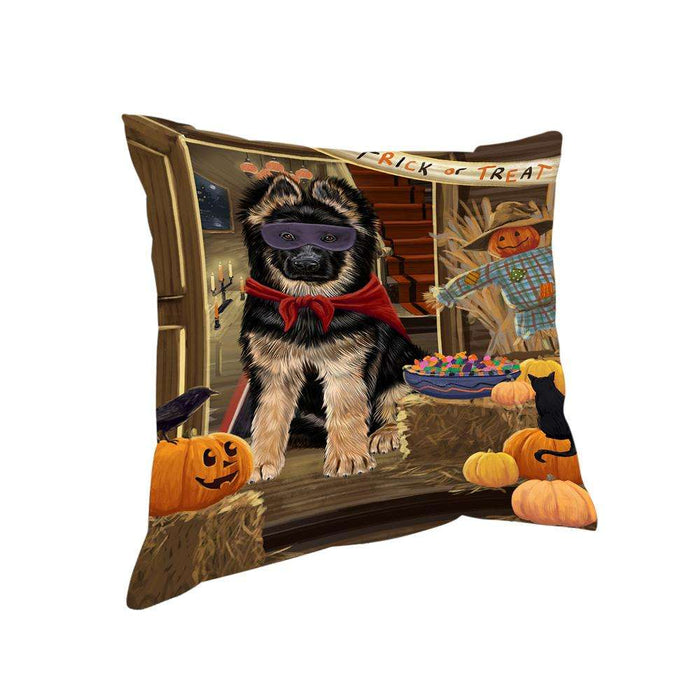 Enter at Own Risk Trick or Treat Halloween German Shepherd Dog Pillow PIL69008