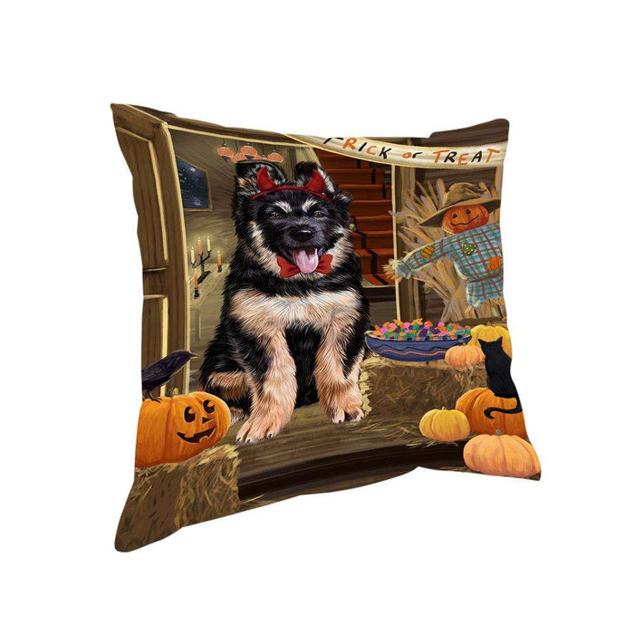 Enter at Own Risk Trick or Treat Halloween German Shepherd Dog Pillow PIL69016