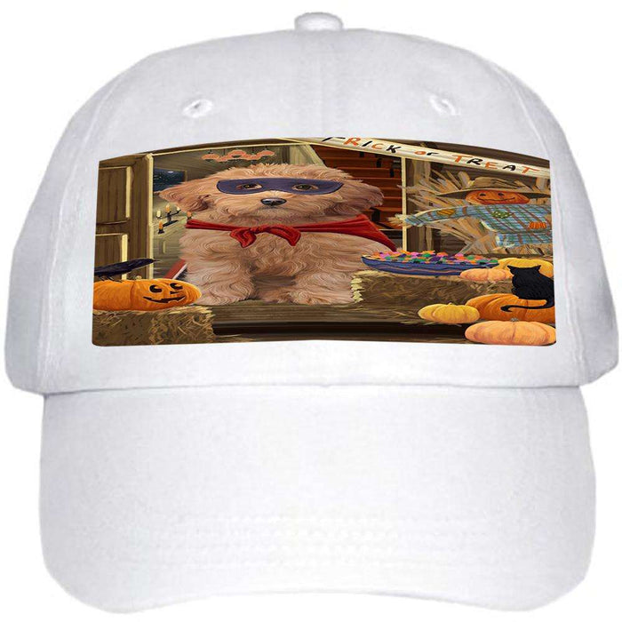 Enter at Own Risk Trick or Treat Halloween Goldendoodle Dog Ball Hat Cap HAT63138