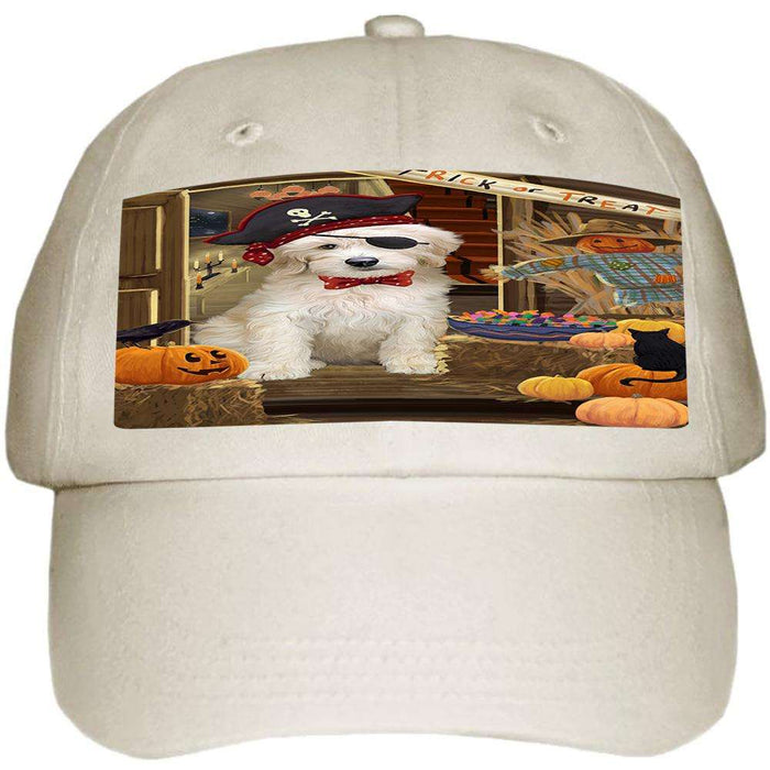 Enter at Own Risk Trick or Treat Halloween Goldendoodle Dog Ball Hat Cap HAT63141