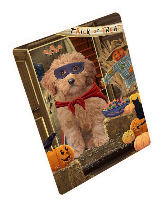 Enter at Own Risk Trick or Treat Halloween Goldendoodle Dog Cutting Board C63849