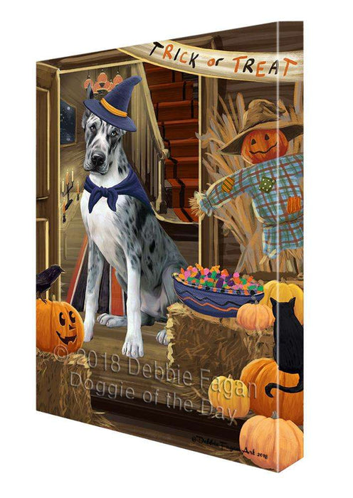 Enter at Own Risk Trick or Treat Halloween Great Dane Dog Canvas Print Wall Art Décor CVS96101