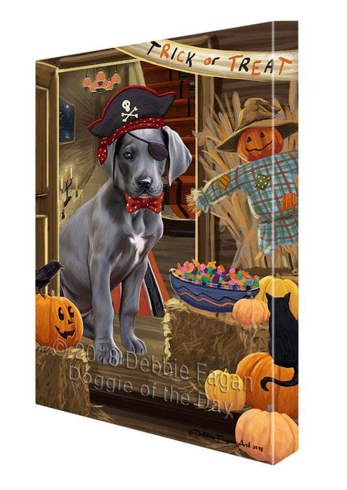 Enter at Own Risk Trick or Treat Halloween Great Dane Dog Canvas Print Wall Art Décor CVS96119