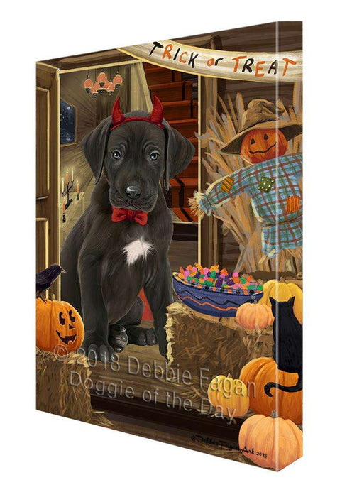 Enter at Own Risk Trick or Treat Halloween Great Dane Dog Canvas Print Wall Art Décor CVS96128