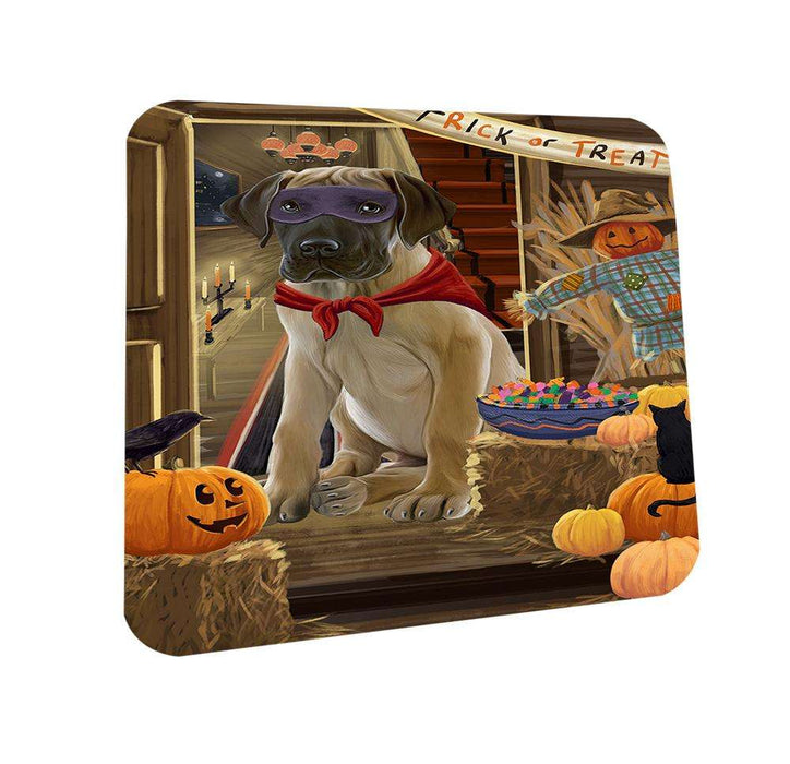 Enter at Own Risk Trick or Treat Halloween Great Dane Dog Coasters Set of 4 CST53099