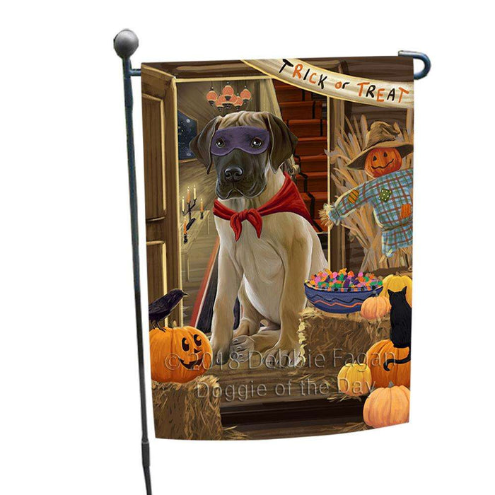 Enter at Own Risk Trick or Treat Halloween Great Dane Dog Garden Flag GFLG53202