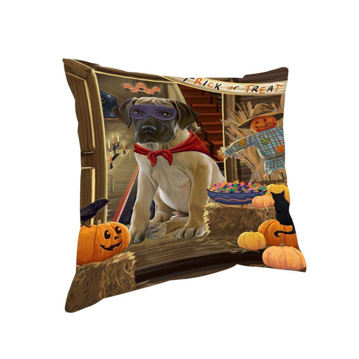 Enter at Own Risk Trick or Treat Halloween Great Dane Dog Pillow PIL69068