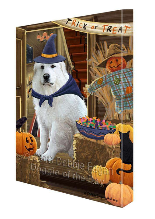 Enter at Own Risk Trick or Treat Halloween Great Pyrenee Dog Canvas Print Wall Art Décor CVS96146