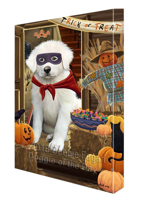 Enter at Own Risk Trick or Treat Halloween Great Pyrenee Dog Canvas Print Wall Art Décor CVS96155