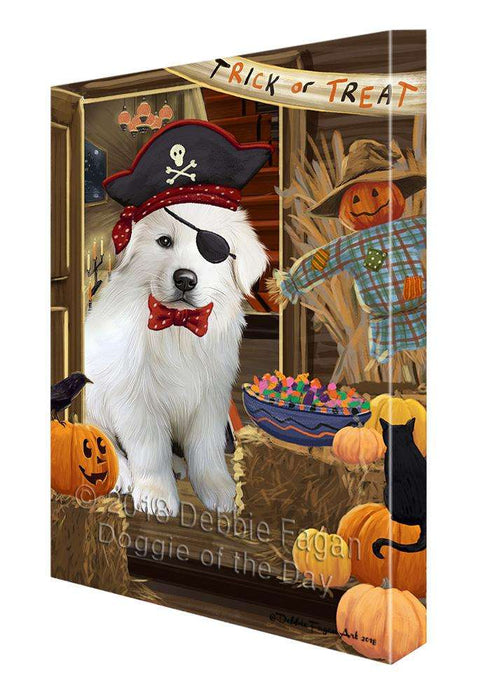 Enter at Own Risk Trick or Treat Halloween Great Pyrenee Dog Canvas Print Wall Art Décor CVS96164