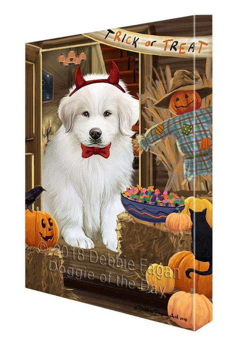Enter at Own Risk Trick or Treat Halloween Great Pyrenee Dog Canvas Print Wall Art Décor CVS96173