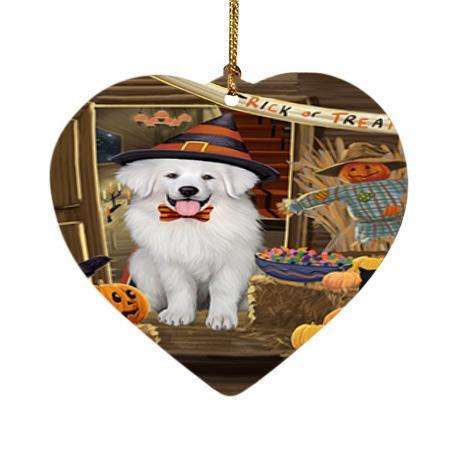 Enter at Own Risk Trick or Treat Halloween Great Pyrenee Dog Heart Christmas Ornament HPOR53148