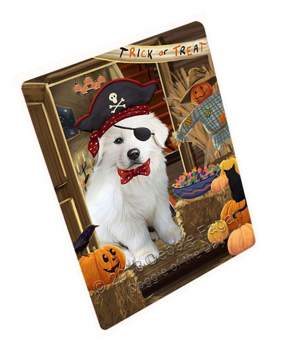 Enter At Own Risk Trick Or Treat Halloween Great Pyrenee Dog Magnet Mini (3.5" x 2") MAG63882