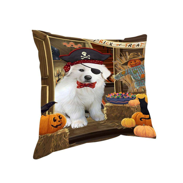 Enter at Own Risk Trick or Treat Halloween Great Pyrenee Dog Pillow PIL69092