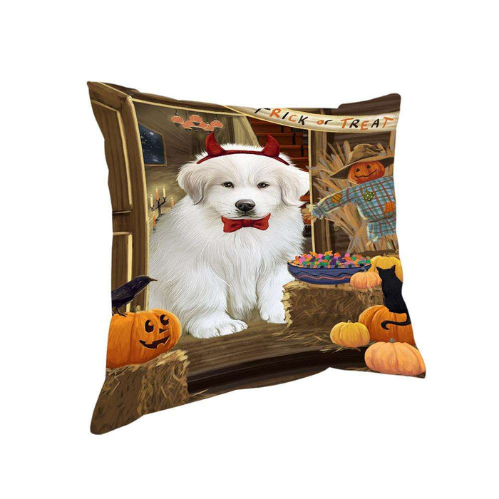 Enter at Own Risk Trick or Treat Halloween Great Pyrenee Dog Pillow PIL69096