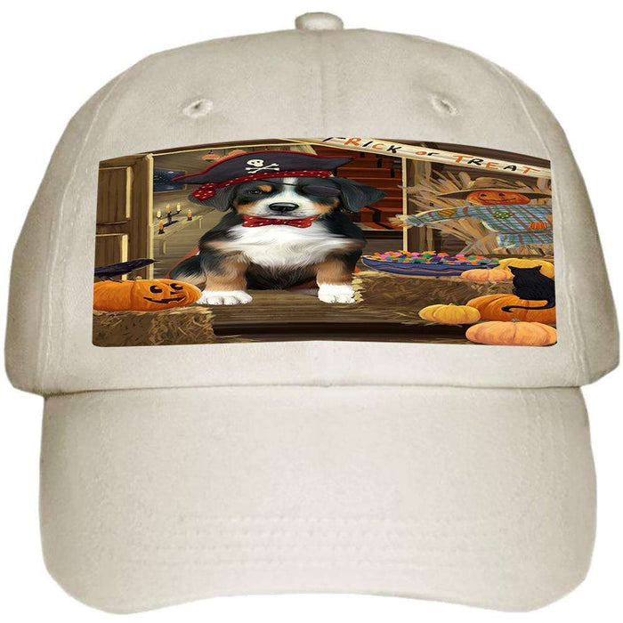 Enter at Own Risk Trick or Treat Halloween Greater Swiss Mountain Dog Ball Hat Cap HAT63186