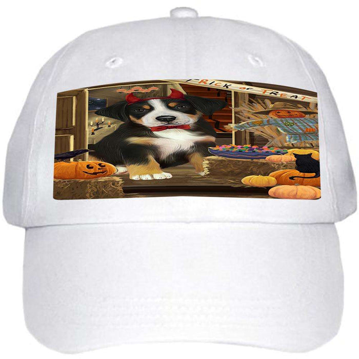 Enter at Own Risk Trick or Treat Halloween Greater Swiss Mountain Dog Ball Hat Cap HAT63189