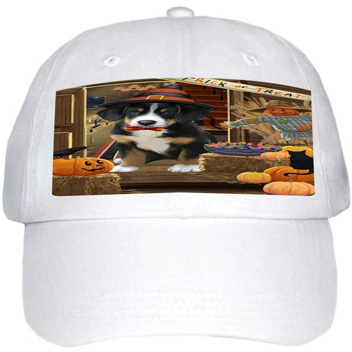 Enter at Own Risk Trick or Treat Halloween Greater Swiss Mountain Dog Ball Hat Cap HAT63192