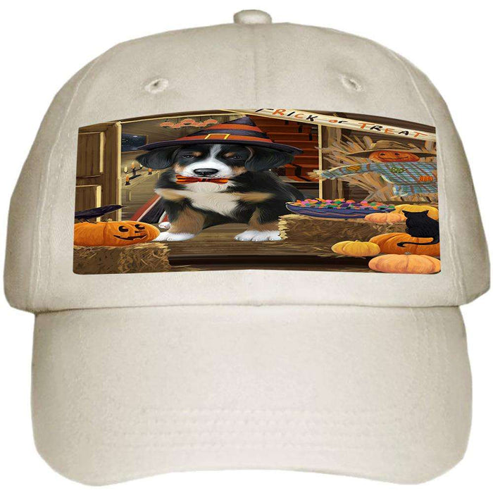 Enter at Own Risk Trick or Treat Halloween Greater Swiss Mountain Dog Ball Hat Cap HAT63192