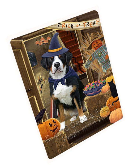 Enter at Own Risk Trick or Treat Halloween Greater Swiss Mountain Dog Cutting Board C63891