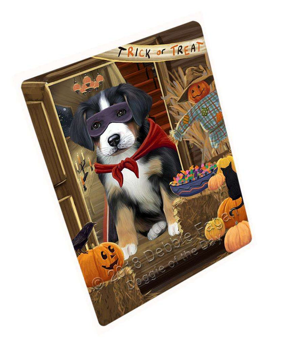 Enter at Own Risk Trick or Treat Halloween Greater Swiss Mountain Dog Cutting Board C63894