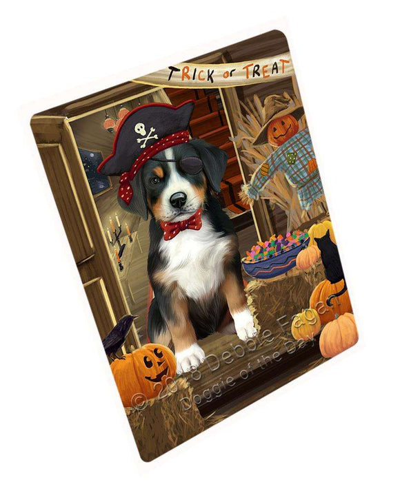 Enter at Own Risk Trick or Treat Halloween Greater Swiss Mountain Dog Cutting Board C63897