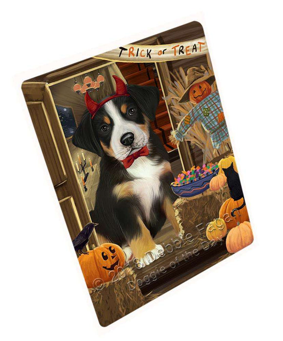 Enter at Own Risk Trick or Treat Halloween Greater Swiss Mountain Dog Cutting Board C63900