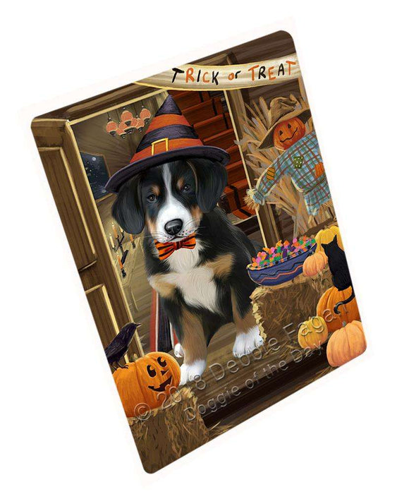Enter at Own Risk Trick or Treat Halloween Greater Swiss Mountain Dog Cutting Board C63903