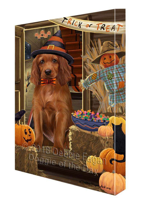 Enter at Own Risk Trick or Treat Halloween Irish Setter Dog Canvas Print Wall Art Décor CVS96317