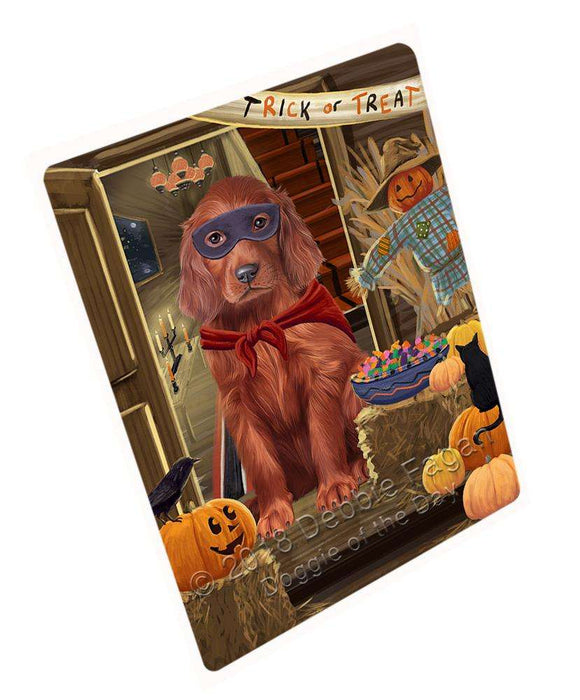 Enter at Own Risk Trick or Treat Halloween Irish Setter Dog Cutting Board C63924